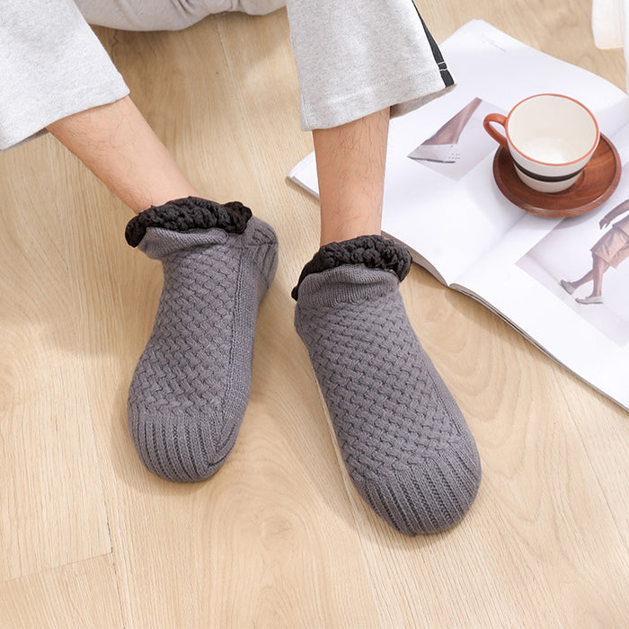 Lottie | Cable knit slipper socks with sherpa lining and grippers