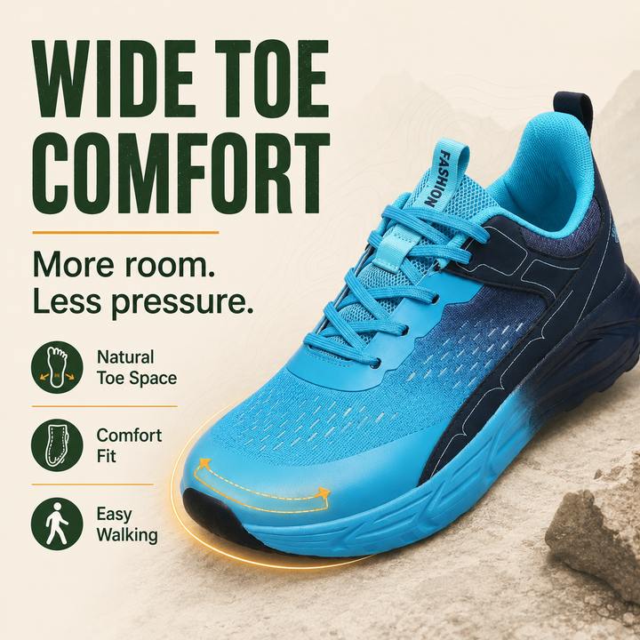StrideEase Men’s Wide-Toe Orthopedic Walking Shoes