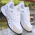 Men's chunky white colourblock dad trainers