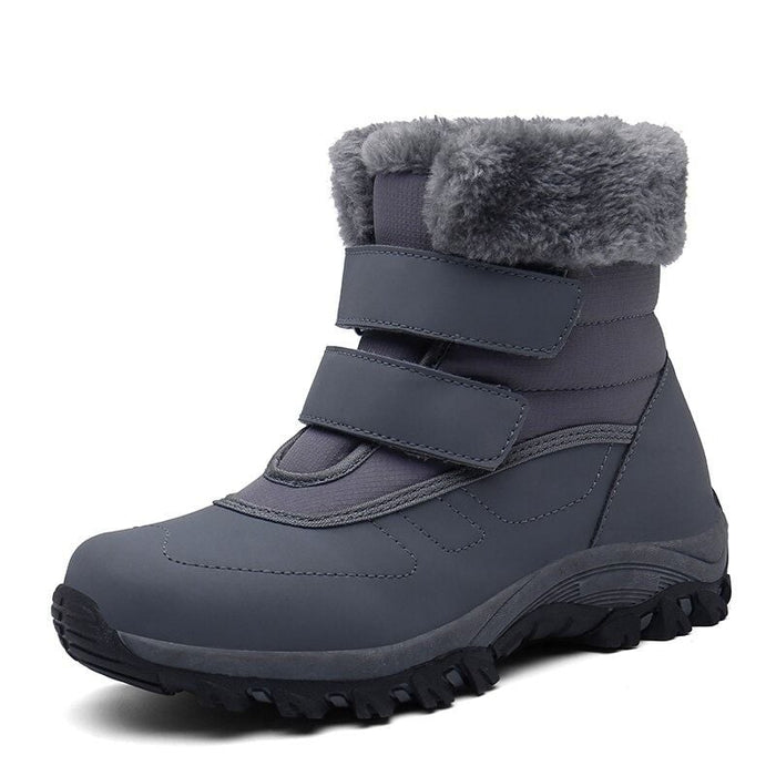 Women's Waterproof Ankle Boots Faux Fur Lined Hook and Loop