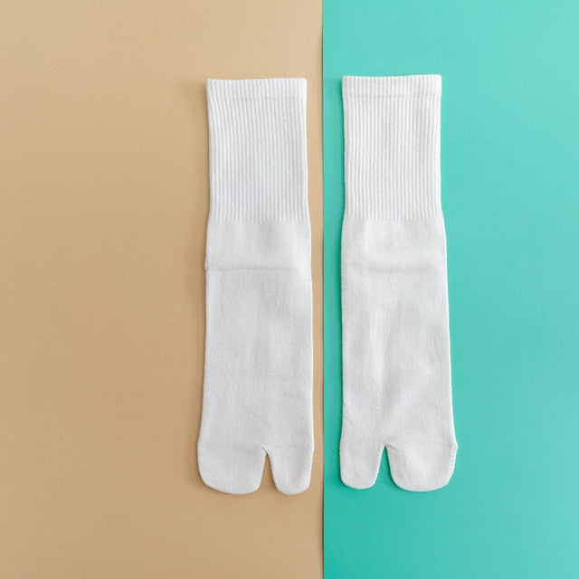 Two-Toe Split Socks with Ribbed Cuff for Daily Wear