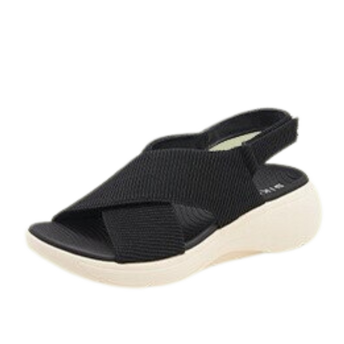 Women's Crossover Strap Wedge Sandals with Arch Support