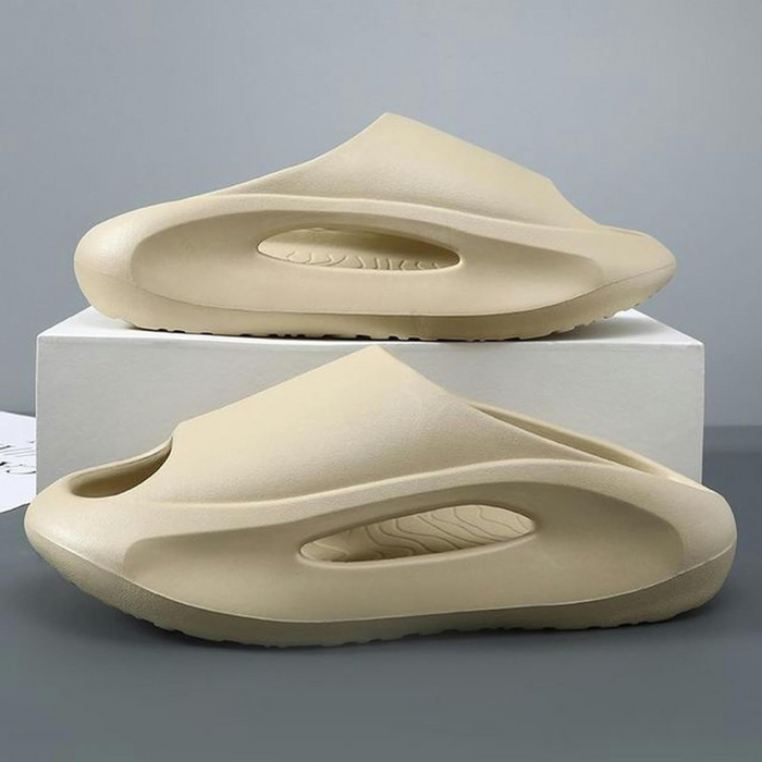 Thick Sole Platform Slides with Hollow Design