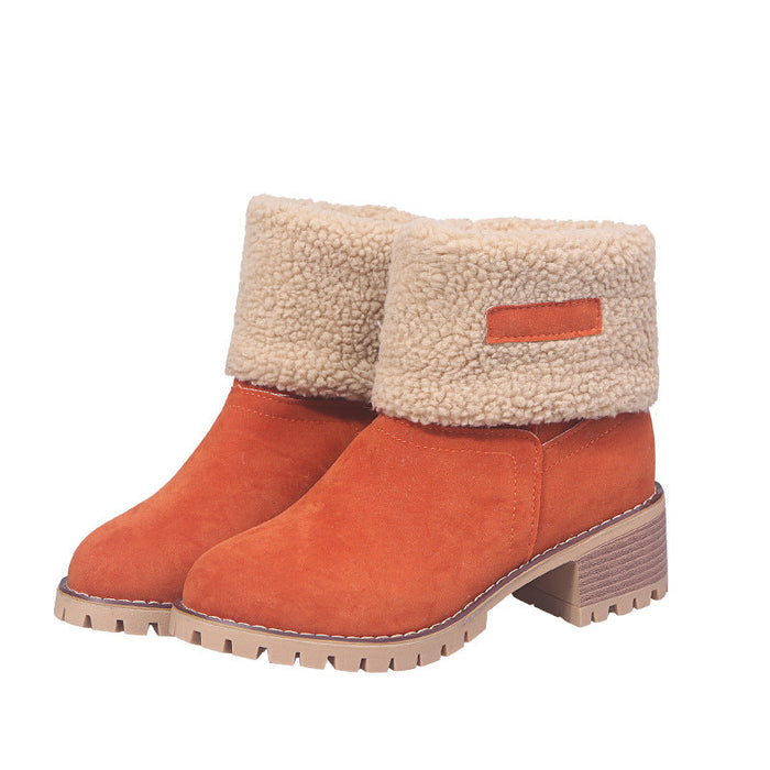 Women's Fleece Lined Ankle Boots with Lug Sole