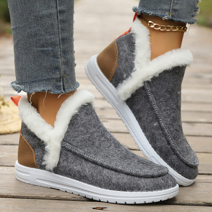 Fleece-Lined Barefoot Slip-On Shoes Waterproof Winter
