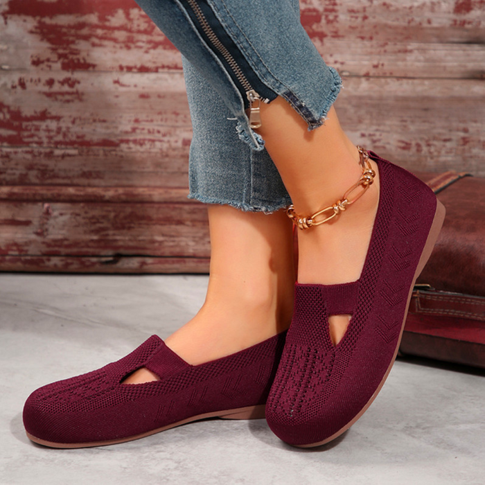 Women's Round Toe Slip-On Flat Walking Shoes