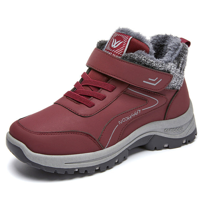 Fleece-Lined Winter Trainers with Hook-and-Loop Strap