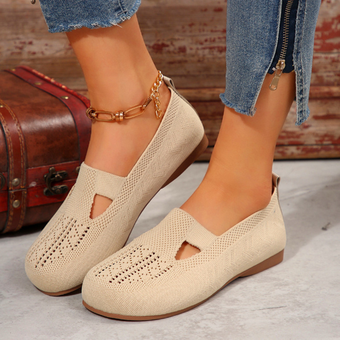 Women's Round Toe Slip-On Flat Walking Shoes
