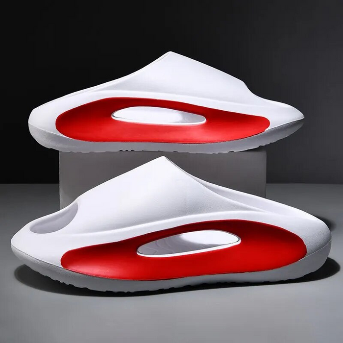 Thick Sole Platform Slides with Hollow Design