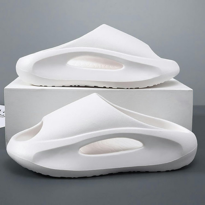 Thick Sole Platform Slides with Hollow Design