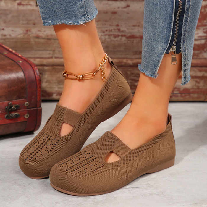 Women's Round Toe Slip-On Flat Walking Shoes