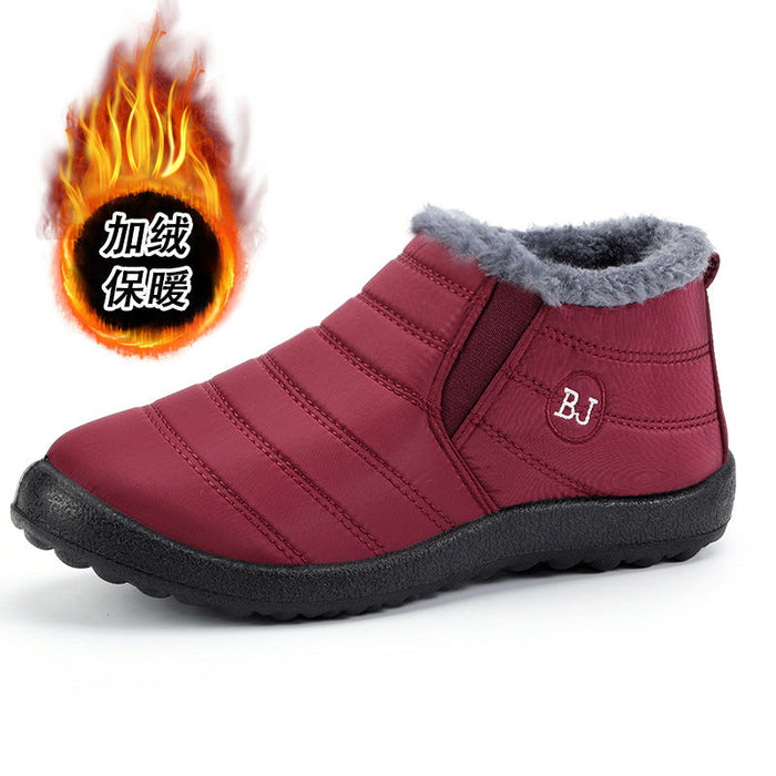 Quilted Ankle Boots Fleece Lined Slip-On Waterproof