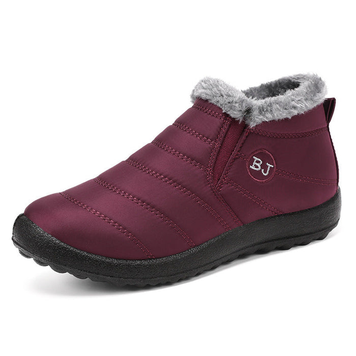 Fleece-Lined Ankle Boots with Non-Slip Sole
