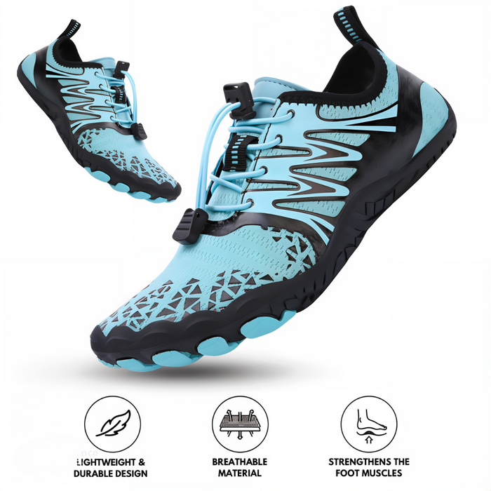 Men's Barefoot Trainers with Textured Sole Lace-Up