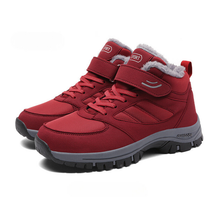 Women's Winter Walking Boots Hook-and-Loop Faux Fur Lined