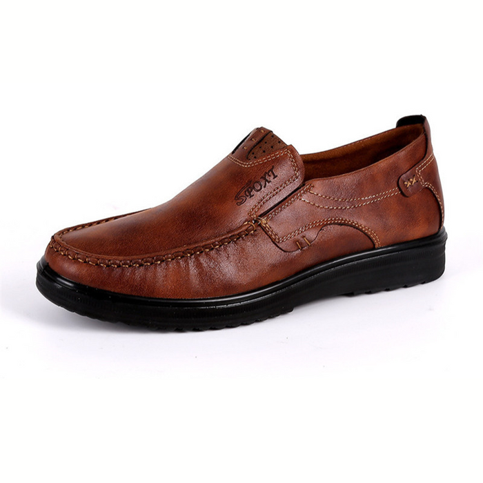 Men's Slip-On Leather Loafers with Arch Support