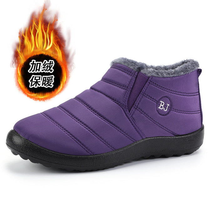 Quilted Ankle Boots Fleece Lined Slip-On Waterproof