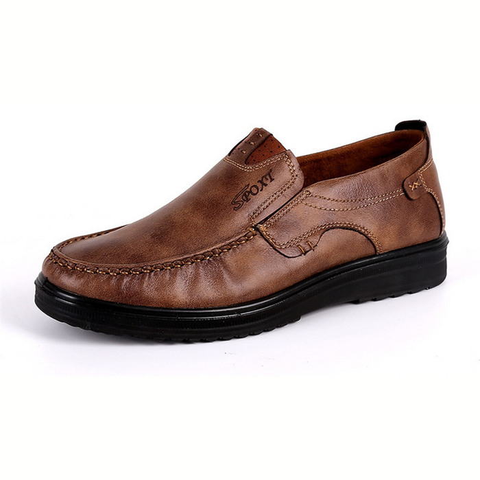 Men's Slip-On Leather Loafers with Arch Support
