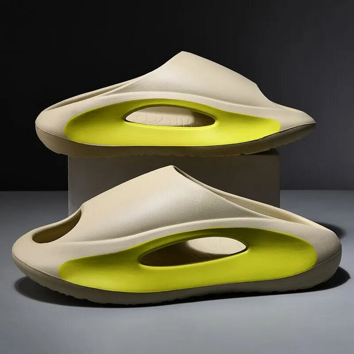 Thick Sole Platform Slides with Hollow Design