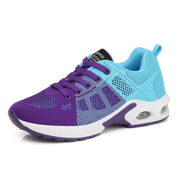 Women's Mesh Trainers with Air Cushion Sole Lace-Up