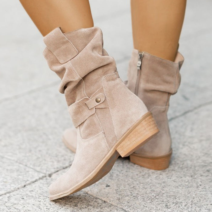 Millie | Women's slouchy suede western boots with pointed toe