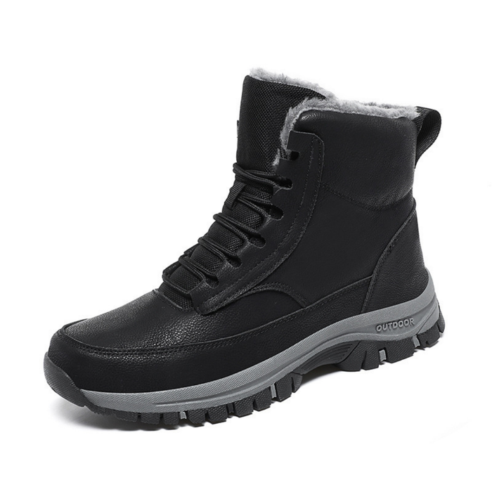 Men's Lace-Up Ankle Boots Waterproof Faux Fur Lined