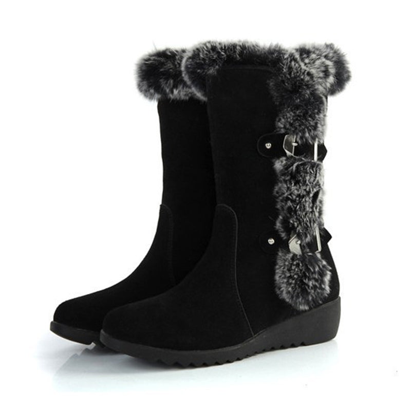 Women's Waterproof Mid-Calf Snow Boots, Breathable Membrane