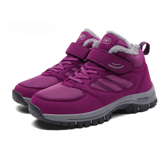 Women's Winter Walking Boots Hook-and-Loop Faux Fur Lined