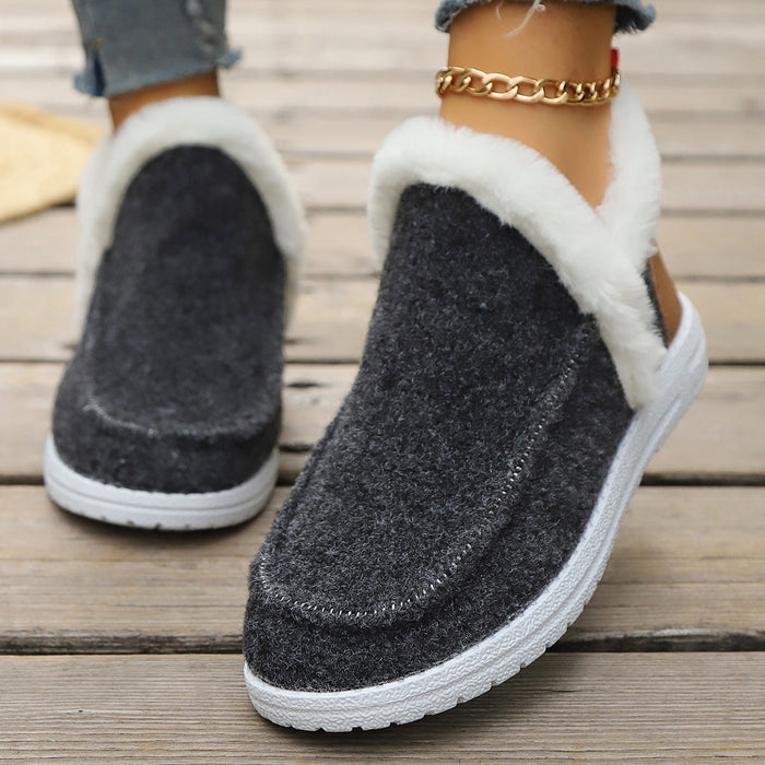 Fleece-Lined Barefoot Slip-On Shoes Waterproof Winter