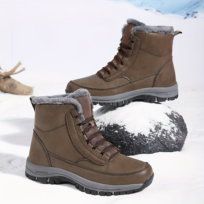 Fleece-Lined Winter Ankle Boots with Barefoot Sole