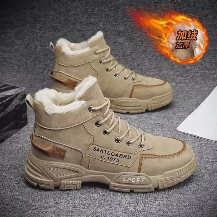 Fleece-Lined High-Top Trainers with Chunky Sole