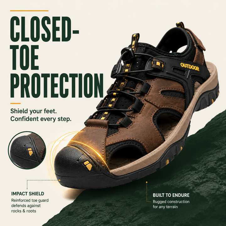 StrideGuard Men’s Closed-Toe Orthopedic Sandals