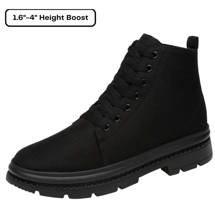 Men's Height-Increasing Ankle Boots Lace-Up Elevator Trainers