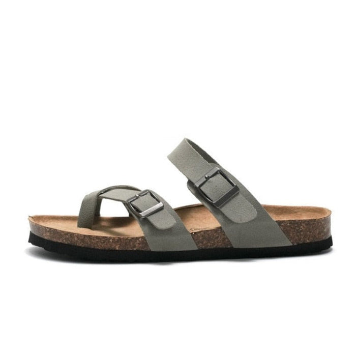 Women's Arch Support Cork Footbed Sandals with Buckle Straps