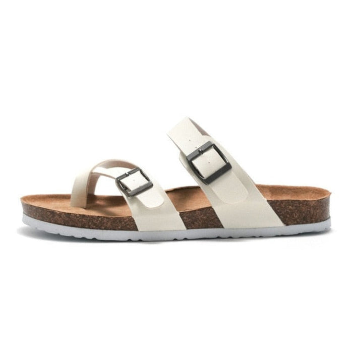 Women's Arch Support Cork Footbed Sandals with Buckle Straps