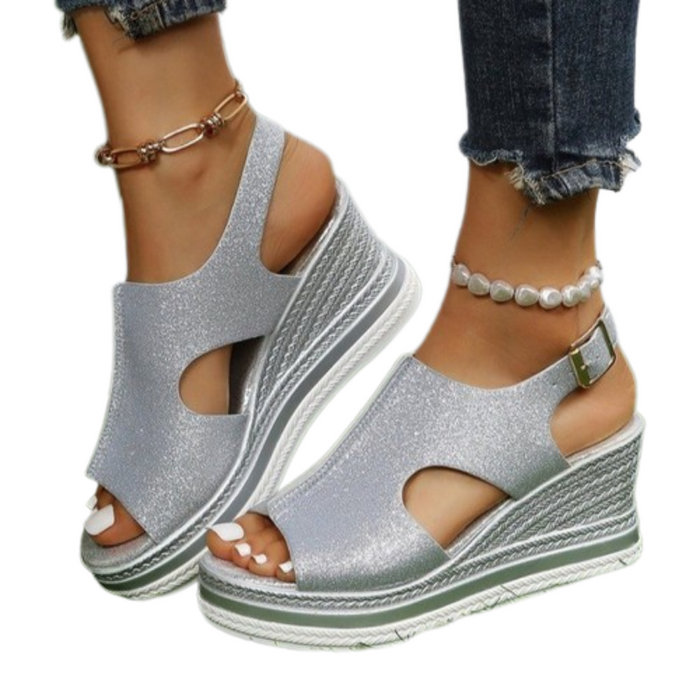 Women's Platform Wedge Sandals Open-Toe Slingback