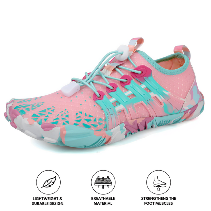 Barefoot Trainers with Flexible Sole Lace-Up Design