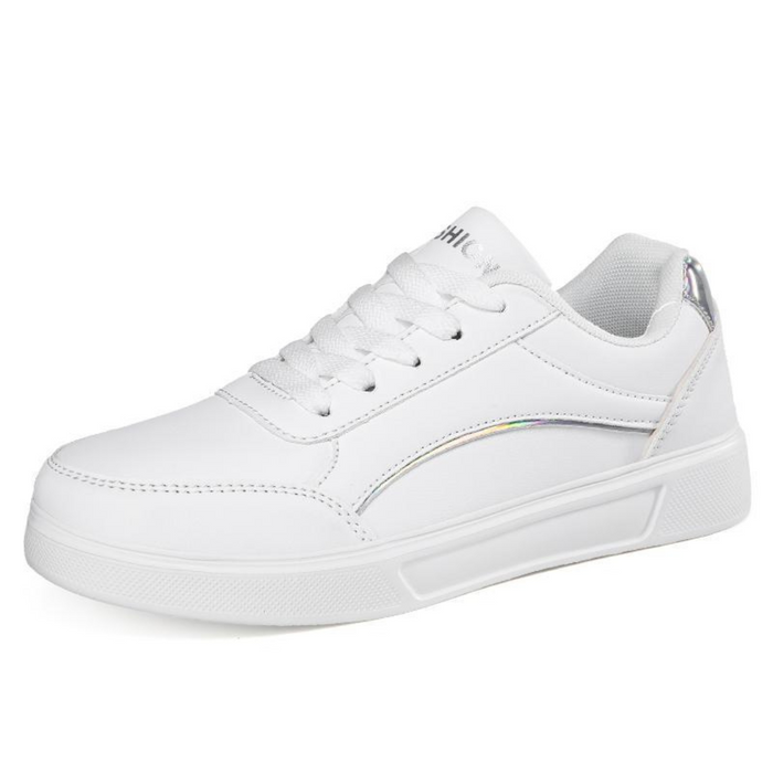 Women's Lace-Up Trainers with Metallic Accent and Arch Support