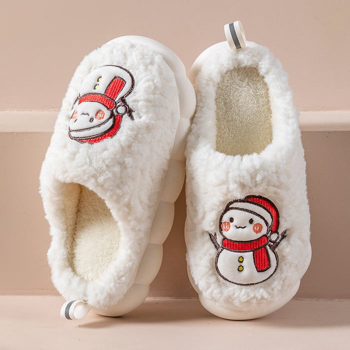Imogen | Fluffy snowman slippers with thick anti-slip sole