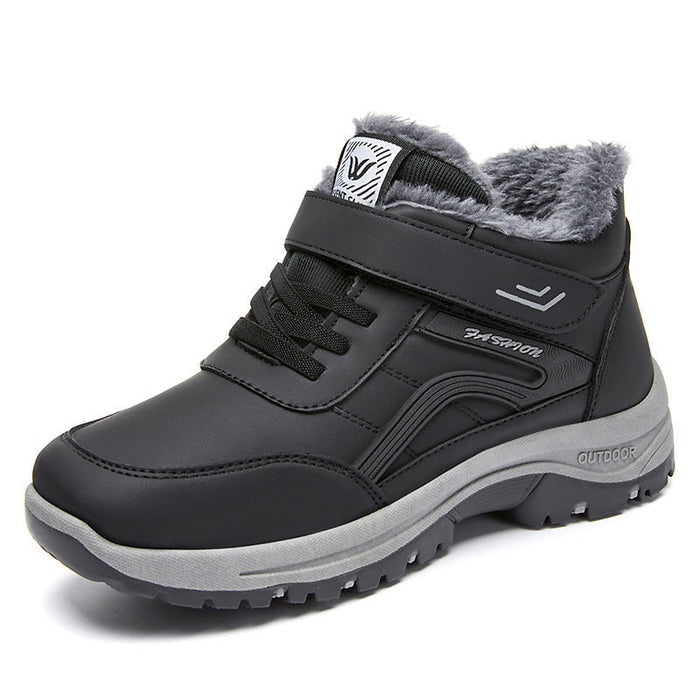 Fleece-Lined Winter Trainers Hook-and-Loop Strap Outdoors