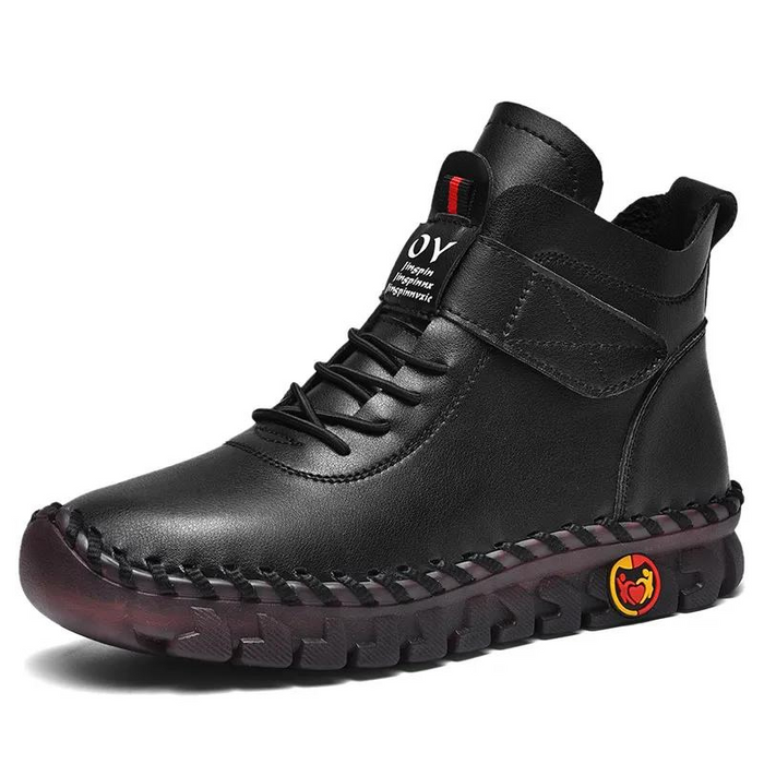 Women's High-Top Ankle Boots with Hook-and-Loop Strap