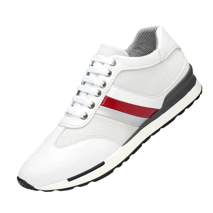 Height-Boost Sneakers with Lace-Up Front and Stripe Detail
