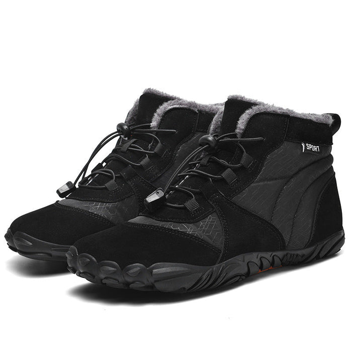 Fleece-Lined Winter Ankle Boots with Barefoot Sole