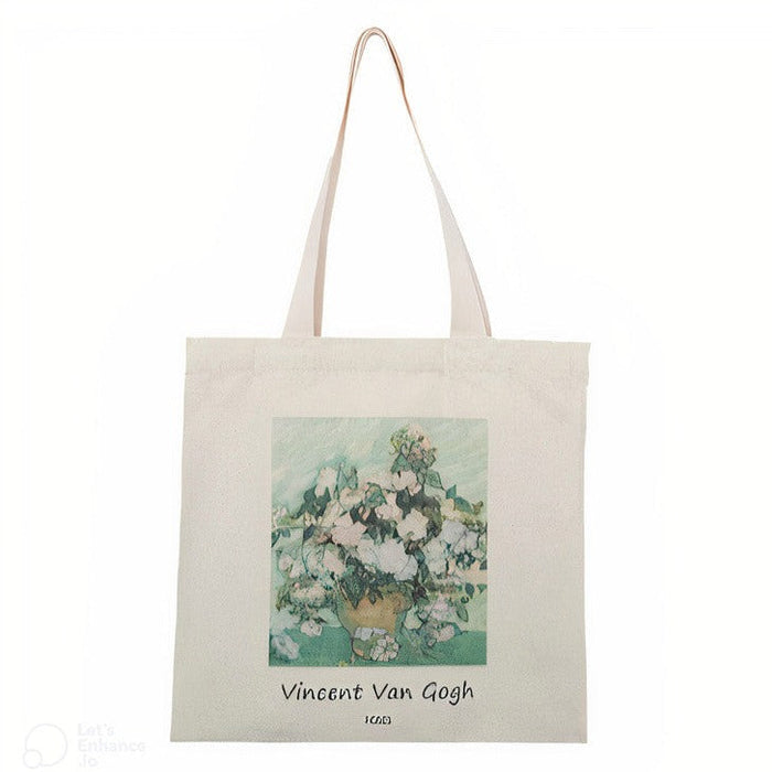 Canvas Tote Bag with Van Gogh Oil Painting Print