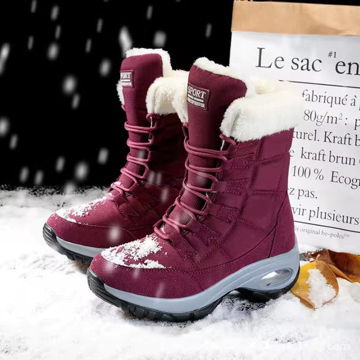 Women's Fleece-Lined Winter Snow Boots with Wide Toe Box