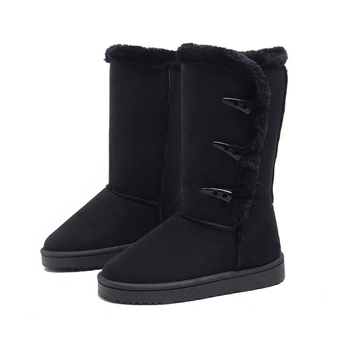 Women's Faux Fur Lined Winter Boots with Toggle Closure