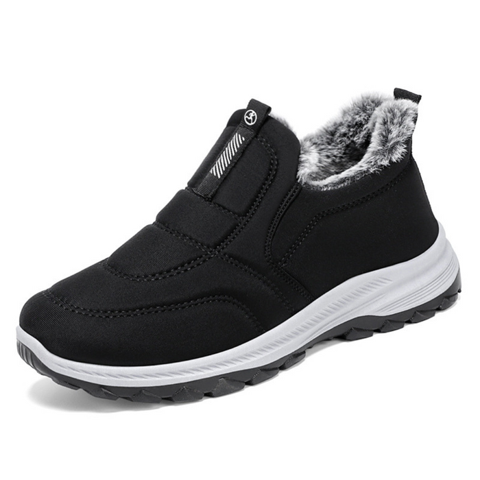 Men's Fur-Lined Slip-On Ankle Boots with Non-Slip Sole