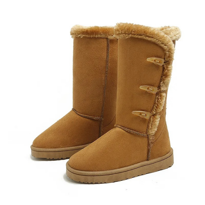 Women's Faux Fur Lined Winter Boots with Toggle Closure