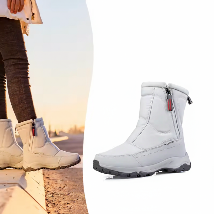 Fleece-Lined Waterproof Winter Boots with Side Zip