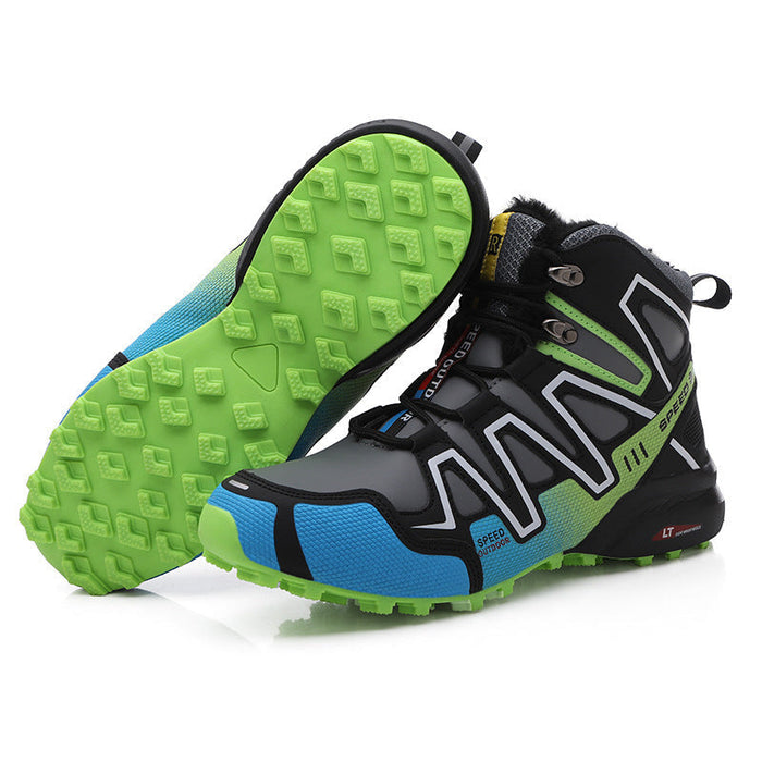 Men's Fleece-Lined Hiking Boots with Non-Slip Sole